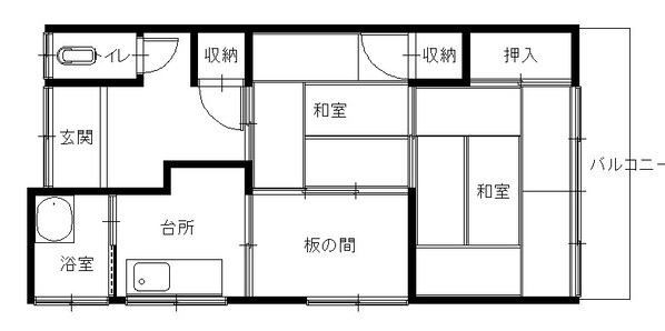 竹市アパートBの物件間取画像